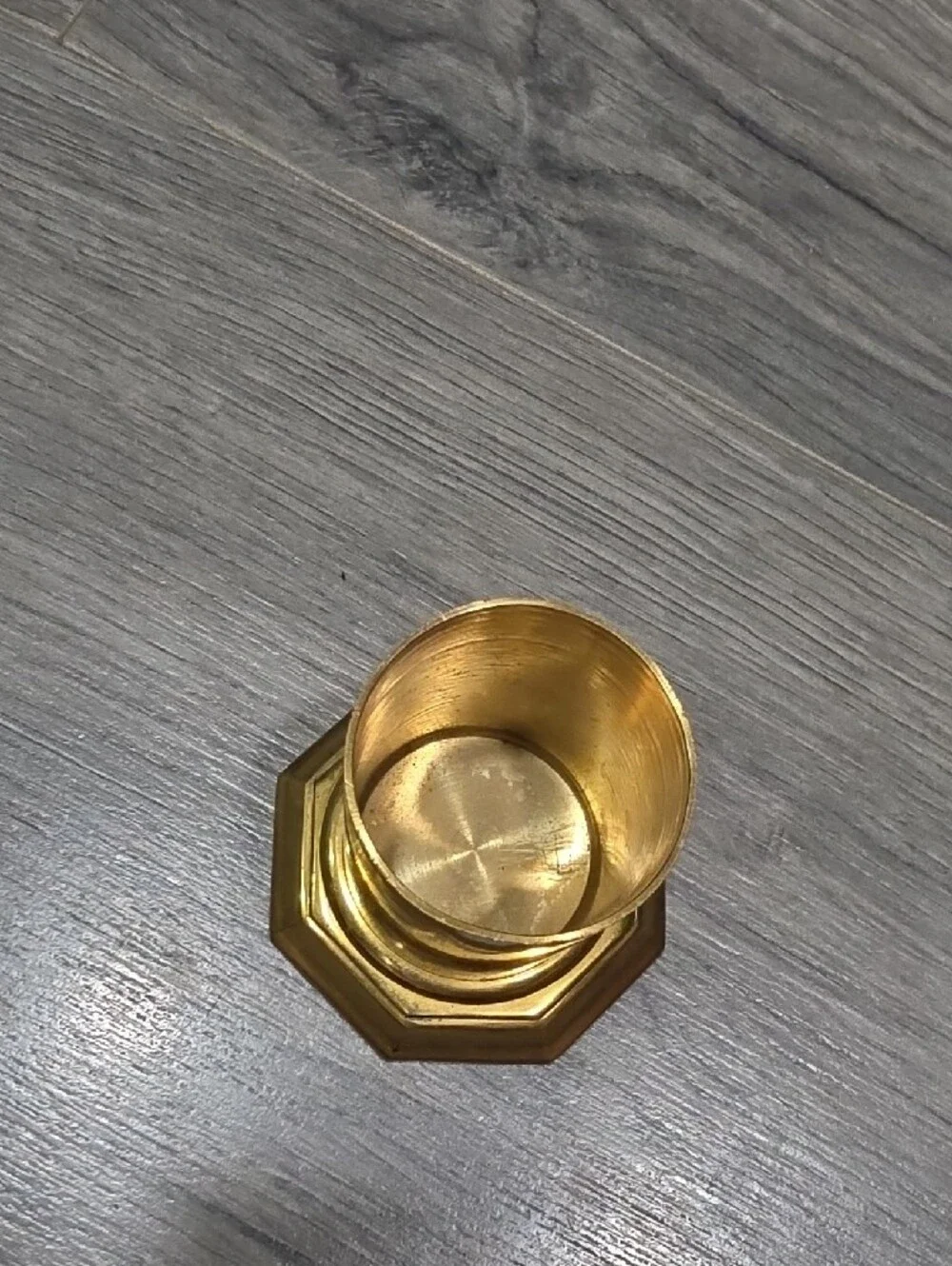 Brass Vintage Octagonal Base Tumbler Holder